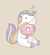 Unicorn and Doughnut - Heavy Duty Canvas Tote Bag Design