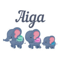 Elephant Aiga - Kids Longsleeve Tee Design