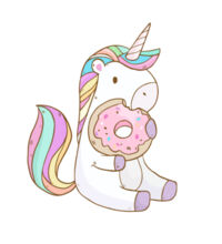 Unicorn and Doughnut - Kids Longsleeve Tee Design