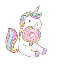 Unicorn and Doughnut - Kids Youth T shirt Design