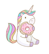 Unicorn and Doughnut - Womens Crop Tee Design