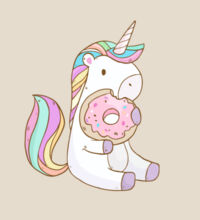 Unicorn and Doughnut - Heavy Duty Canvas Tote Bag Design