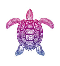 Purple Turtle - Kids Youth T shirt Design