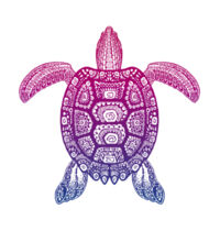 Purple Turtle - Kids Longsleeve Tee Design