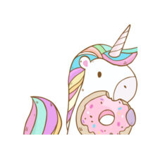 Unicorn and Doughnut - Baby Bib Design