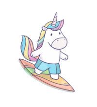 Surfing Unicorn - Kids Youth T shirt Design