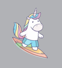 Surfing Unicorn - Womens Crop Hood Design