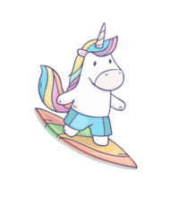 Surfing Unicorn - Womens Crop Tee Design