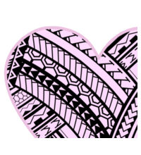 Pink Polynesian heart - Baby Bib Design