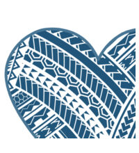 Green Polynesian heart - Baby Bib Design