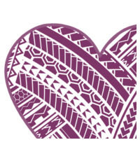 Purple Polynesian heart - Baby Bib Design