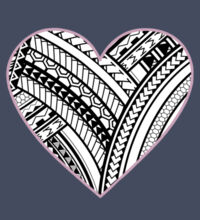 Polynesian heart pink border - Kids Unisex Classic Tee Design