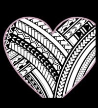 Polynesian heart pink border - Womens Premium Hood Design