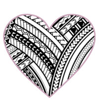 Polynesian heart pink border - Womens Crop Tee Design