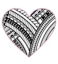 Polynesian heart pink border - Womens Maple Tee Design