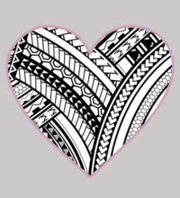 Polynesian heart pink border - Mens Premium Hood Design