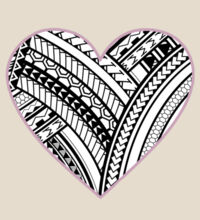 Polynesian heart pink border - Cushion cover Design