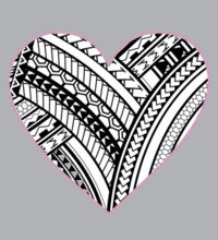 Polynesian heart pink border - Kids Supply Crew Design