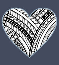 Polynesian heart blue border - Kids Unisex Classic Tee Design