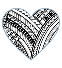 Polynesian heart blue border - Mini-Me One-Piece Design