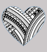 Polynesian heart blue border - Womens Premium Hood Design
