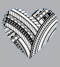 Polynesian heart blue border Design