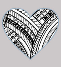 Polynesian heart blue border - Womens Premium Crew Design