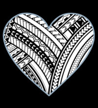 Polynesian heart blue border - Mens Premium Hood Design