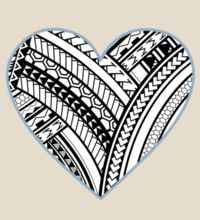 Polynesian heart blue border - Cushion cover Design
