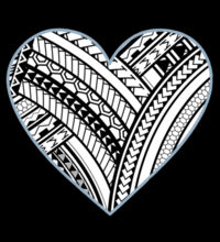 Polynesian heart blue border - Kids Supply Crew Design