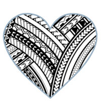 Polynesian heart blue border - Mens Lowdown Singlet Design