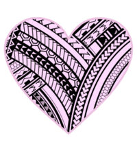 Pink Polynesian heart - Kids Youth T shirt Design
