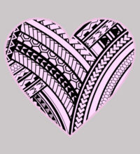 Pink Polynesian heart - Womens Premium Hood Design