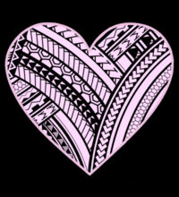 Pink Polynesian heart - Womens Crop Hood Design