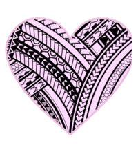 Pink Polynesian heart - Womens Crop Tee Design