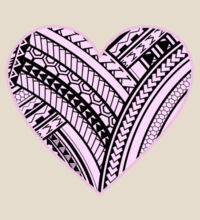 Pink Polynesian heart - Heavy Duty Canvas Tote Bag Design