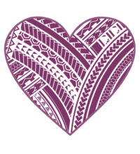 Purple Polynesian heart - Kids Longsleeve Tee Design