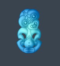 Blue Green Hei Tiki - Mens United Crew  Design
