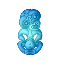 Blue Green Hei Tiki - Kids Longsleeve Tee Design