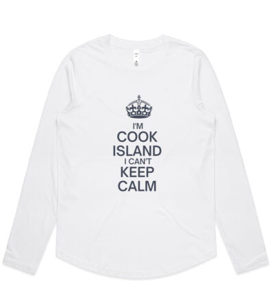 I'm Cook Island I can't keep calm. - Womens Curve Longsleeve Tee Thumbnail
