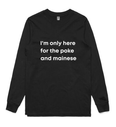 I'm only here for the poke  - Mens Base Longsleeve Tee Thumbnail