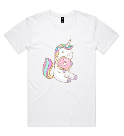 Unicorn and Doughnut - Mens Staple T shirt Thumbnail