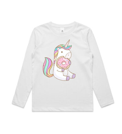 Unicorn and Doughnut - Kids Longsleeve Tee Thumbnail