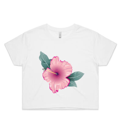 Pink hibiscus - Womens Crop Tee Thumbnail