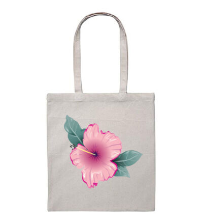 Pink hibiscus - Heavy Duty Canvas Tote Bag Thumbnail