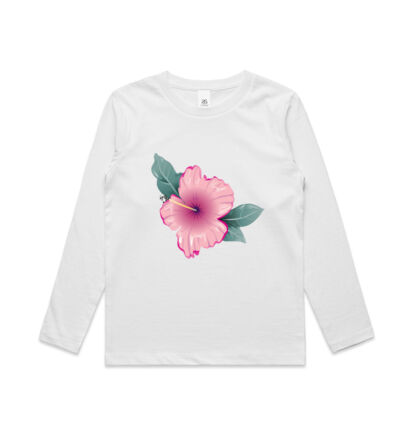 Pink hibiscus - Kids Longsleeve Tee Thumbnail
