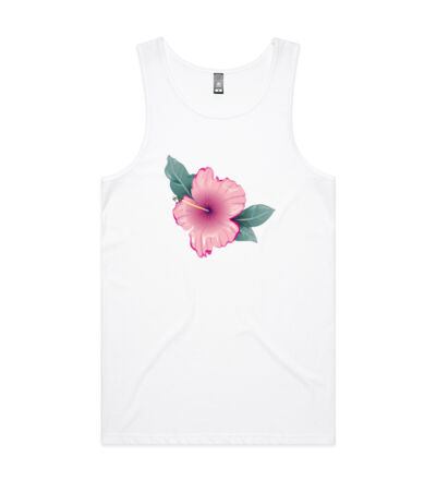 Pink hibiscus - Mens Lowdown Singlet Thumbnail
