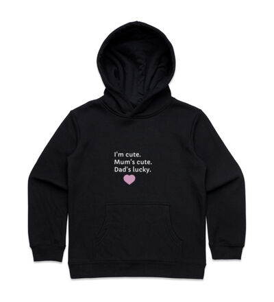 I'm cute, Mum's cute. Dad's lucky - Kids Supply Hoodie Thumbnail
