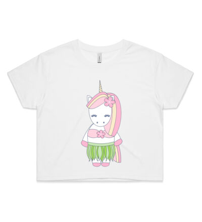 Hula Unicorn - Womens Crop Tee Thumbnail