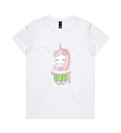 Hula Unicorn - Womens Maple Tee Thumbnail